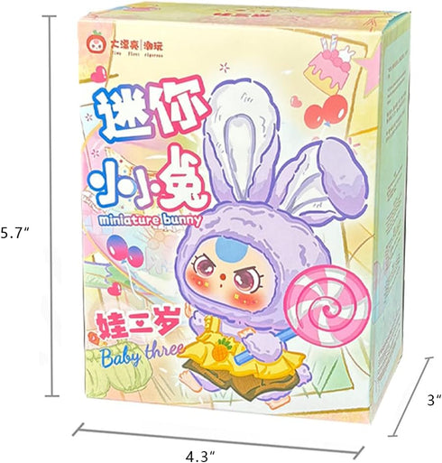 1PC(1 14 (1PC Baby Three Rabbit Macaron Cute Mini Bunny Plush Blind Box of Possible Styles) Cute Figures Collectible