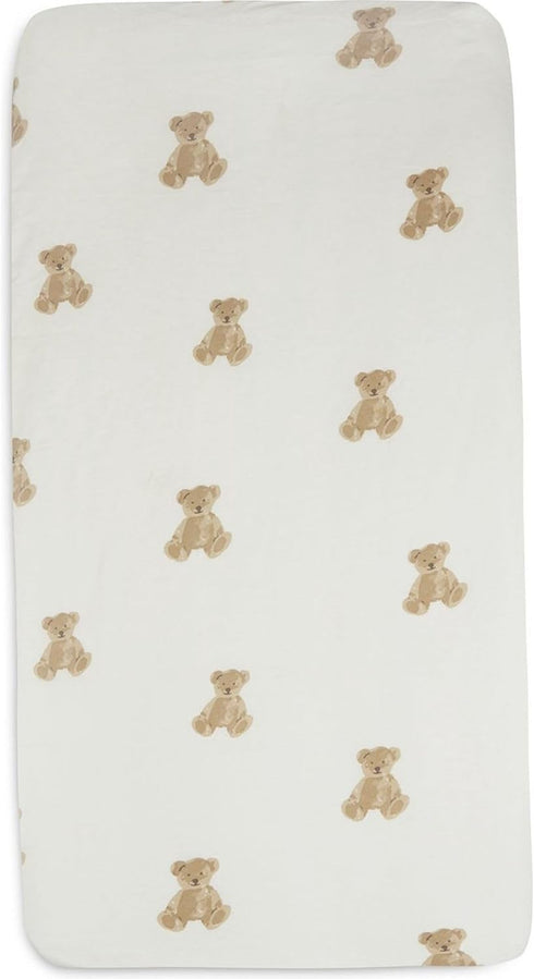 Jollein 70/140x75/150cm Jersey Fitted Sheet - Teddy Bear