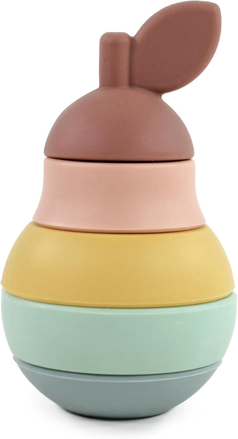 Hudson Baby Silicone Stacking Toy, Pear, One Size