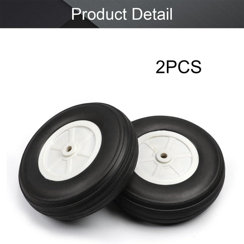 Fielect 4 Inch RC Model Airplane Super Light Sponge Tire Tail Wheel Tire and Wheel Sets, 2 Pcs