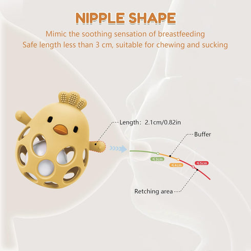 Set MCGMITT Silicone Baby Teething Toys Bundle with Baby Ball Toy