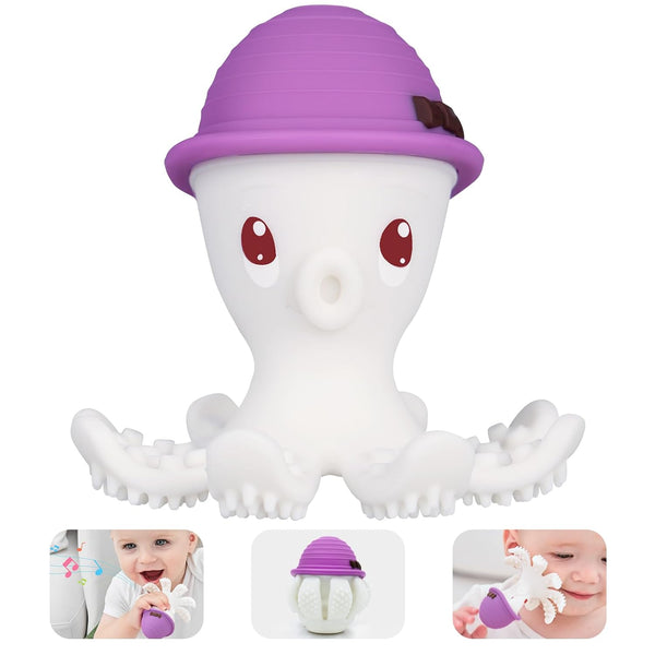 Baby Teething Toys for 6-12 Months, Mombella Octopus Baby Teether for 12-18 Months, Soft Silicone Infant Chew Toy