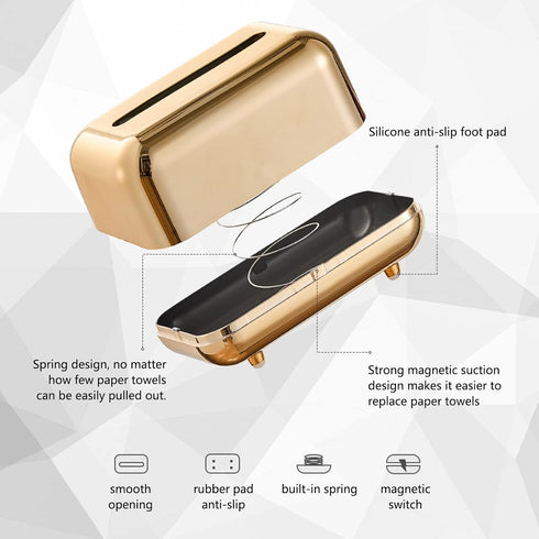 Elvaesther Wipes Holders, Baby Wipes Dispenser, Household Tissue Box with Lid Dustproof Light Luxury Wet Wipe Container