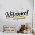 Woodland Arts Welcome Home Stars Wall Door Decals - 22 x 15 Inches, Brown and Black, Removable Stickers for Home