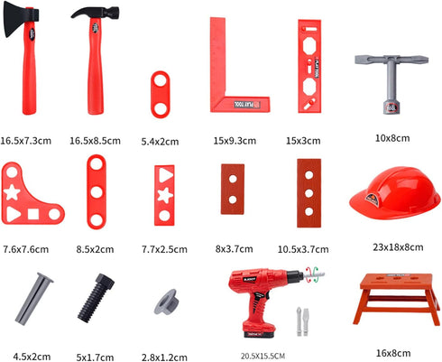 Set, 55 Set 3+ Kids Tool Pcs Kids Tool Pretend Play Toys with Box and Electronic Toy Drill, Toy for Toddler Boys Girl