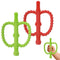 Store Fu Hollow Teether Tube 2 Pack Apple Shape Chew Straw Sensory Toy