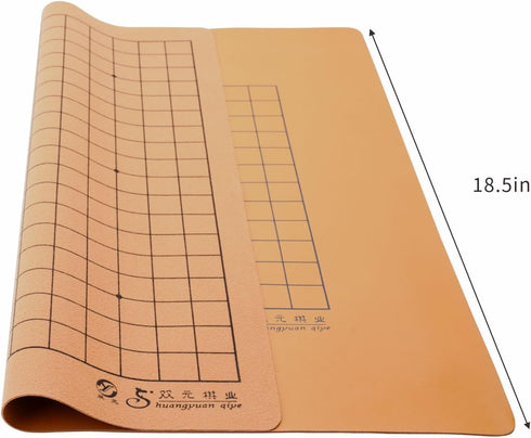 Go Game Board 19x19/13x13, Roll-up and Foldable Faux Leather Portable Travel Board - Classic Strategy Game (Weiqi/Baduk)