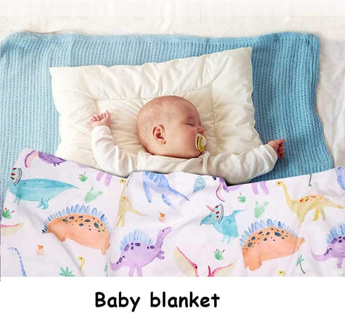 30 40 Inches Baby Mink Blankets, Dinosaur Toddler Blanket for Boys Girls, Soft Newborn Blanket with Dotted Backing
