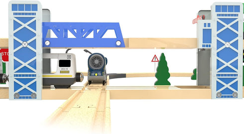 Set 2-Level Z MAYABBO Wooden Train Accessories Wood Railway Bridge for Railroad Tracks, Overpass Compatible for All
