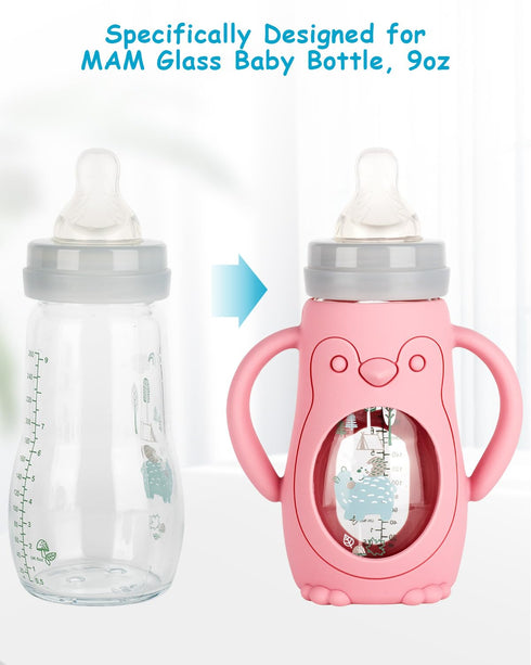 3 Pack 9OZ Silicone Sleeves for MAM Baby Bottles - Anti Breakage Baby Bottle Holder, Compatible with MAM Baby Bottle