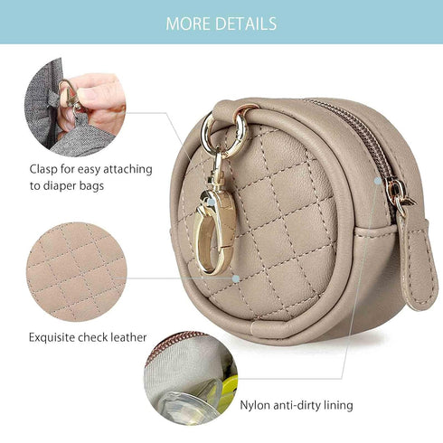 SONARIN Dummy 2 Leather Case with Clasp,Portable Soother Pod Pacifier Case Pacifier Holder Soother Storage Box
