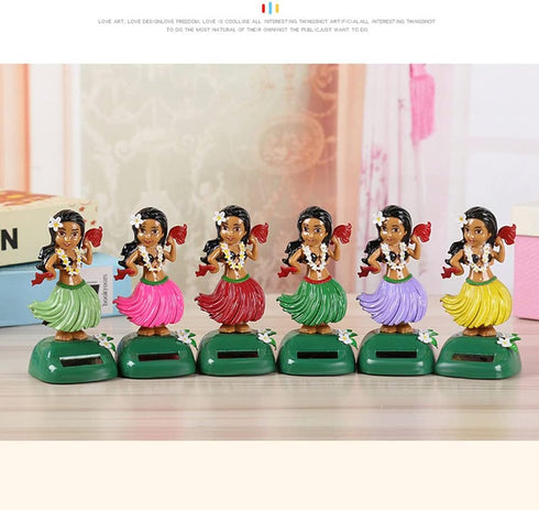 Solar Dancing Toys - Hula Girl Dancer Figures for Car Dashboard, Home Office, No Batteries Required