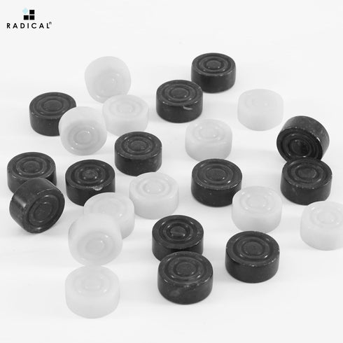Radicaln Marble Black & White Big Board Games, Complete Checker Figures for 15 Inches Checkers Board