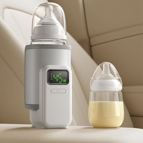 MOTOULAX Portable Bottle Warmer with Sleeve Rechargeable Constant Temperature Heating Baby Milk Warmer for Outdoor
