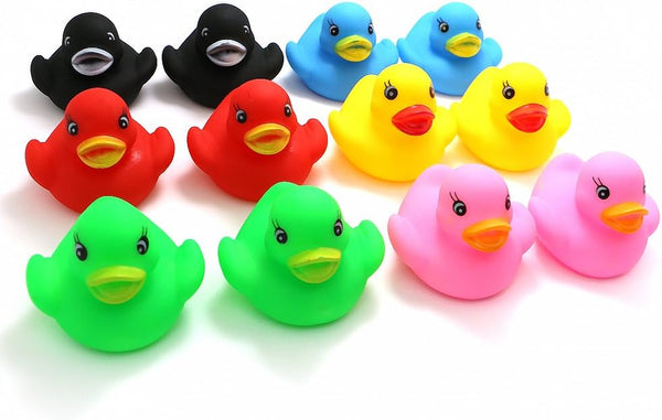 Novelty Place 12Pcs Assorted Rubber Duck Float Ducky Baby Bath Shower Toy