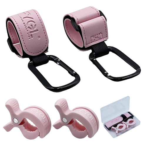 4-Pack Stroller Organizer: 2 Universal Pram Clips with 2 Stroller Hooks |