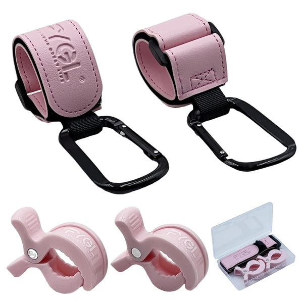 4-Pack Stroller Organizer: 2 Universal Pram Clips with 2 Stroller Hooks |