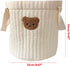 Yovslop Bear Storage Bucket Beige Cotton Basket Diaper Bag Large Capacity Bin for Home Nursery Room