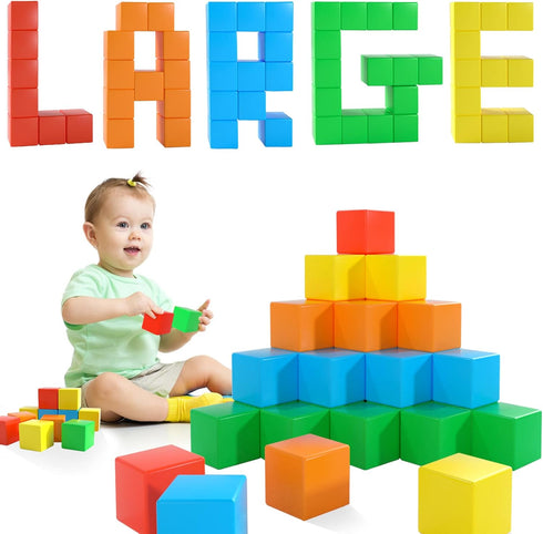 1.41 inch Magnetic Blocks for Toddlers, Large Building Blocks for Kids Age 3-5, STEM Magnetic Cubs Toy for Christmas
