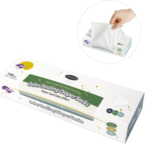 Odor Sealing Disposable Diaper Bags XS/300 Count Diaper Sacks Scented Diaper Trash