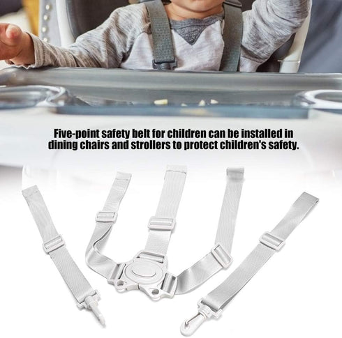 Seat Safety Belt, 5 Point Harness Children Seat Belt Full , Security Harness Seatbelt Protector Safety Strap for High Chair Stroller and Pushchair