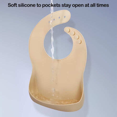 Silicone Baby Bibs for Boys Girls, 3 Pack Soft Adjustable for Babies Toddlers, BPA Free, Waterproof Eating Essentials