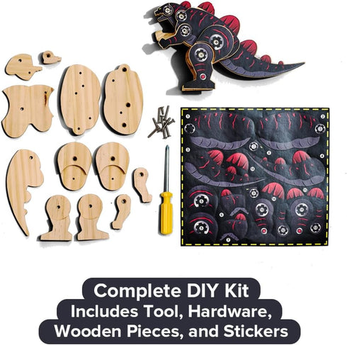 7-12 1) Little Jupiter DIY Wooden Kit with Stickers - Japanese Monster for Yrs - Woodworking Kits - Wood Crafts