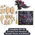 7-12 1) Little Jupiter DIY Wooden Kit with Stickers - Japanese Monster for Yrs - Woodworking Kits - Wood Crafts