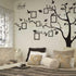Large Family Tree Wall Decor, DIY Black Photo Frame Sticker Decal Art for Living Room Home Decor