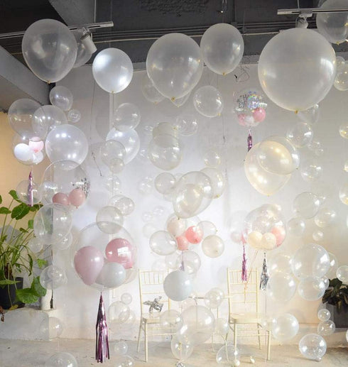 KALOR Clear Balloons, 100 Pcs 5 Inch Mini Matte Latex Balloons for Birthday Decoration, Wedding Party