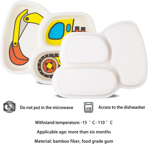 Kids Tableware Set, 5-Piece Set Included Plate, Bowl, Cup, Fork, and Spoon - Toddler Dinnerware, Baby Feeding Divided