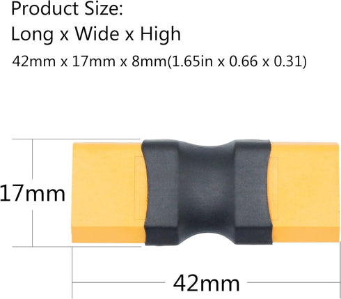2Pair XT60 Connector Adapter - XT60 Male & Female No Wire Adapter for RC Lipo Battery, Drone, Toy Car