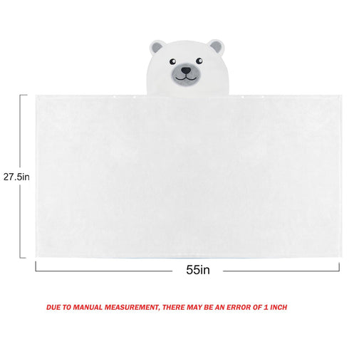 Ultra Soft Hooded Baby Bath Towel - White Bear Design for Newborns