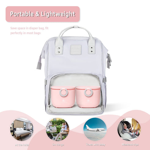 Termichy Baby Formula Dispenser, Portable Milk Powder Container with Carry Handle for Travel, 8.8OZ, Pink