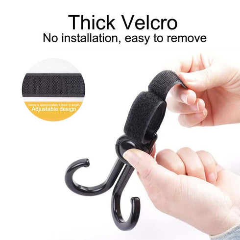 (Black,8 Pack) Baby Stroller Hooks Clips,Multipurpose Strolller Straps for Hanging Diaper Bags,Purse,Stroller