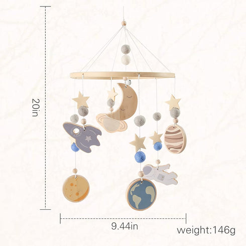 Set Baby Mobile for Crib, Astronaut Crib Nursery Mobile for Boys Girls, Boho Nursery Decor Soothe Toy Baby Shower