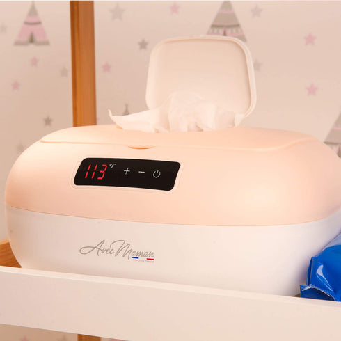 Settings Avec Maman La Caresse Baby Wipe Warmer - Baby Essentials for Girls - Wet Wipe Dispenser - Adjustable Heat