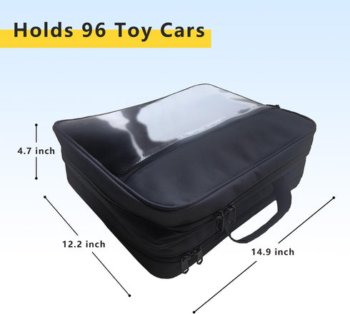 96 Toy Cars Storage Case Compatible with Hot Wheels, Matchbox Cars Storage Case, Carrying Case for Mini Toys