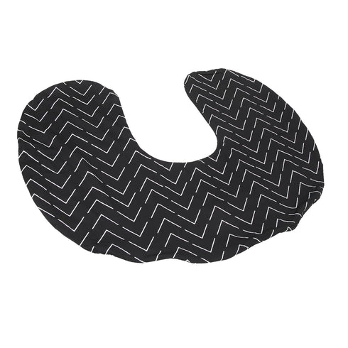 U-Shaped Nursing Pillow Cover - Black Geometric Print, Soft & Washable