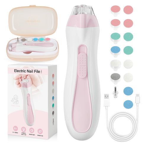 Baby Nail Trimmer Electric, 15 in 1 Baby Nail Clippers for Gentle