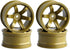 4PCS RC Car Rubber Tires and Plastic Wheels Rims for 1/10 Scale On Road Touring Racing Flat Drift Car (Gold)