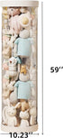 Flarelyare 59''11''Toy Large Stuffed Animal Storage Tube with Wheels, Organizer with Double Zipper, WhiteClear PET
