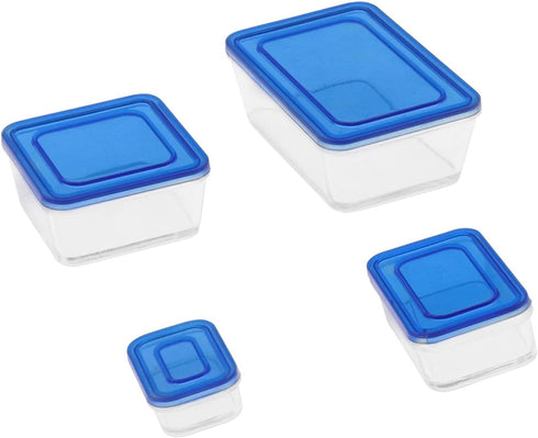 eMagTech 4Pcs Dollhouse Food Storage Box, 1/6 1/12 Scale Bento Box Mini Fresh Box for DIY Making in Blue