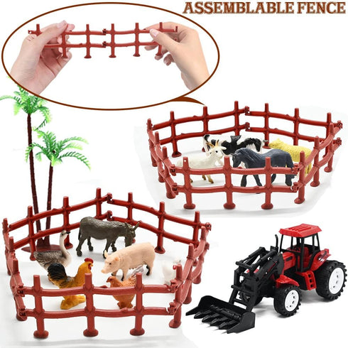 Farm Animals Figures Playset, 40 Pcs Farm Toy Tractor with Plastic Farm Animals Figurines, Farmer Truck Toy with