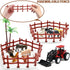 Farm Animals Figures Playset, 40 Pcs Farm Toy Tractor with Plastic Farm Animals Figurines, Farmer Truck Toy with
