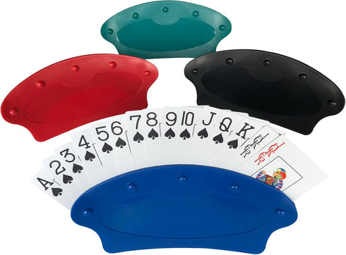 Yuanhe Set of 4 Playing Card Holders - Hands Free for Kids Seniors, Poker Parties, Family Card Game Nights