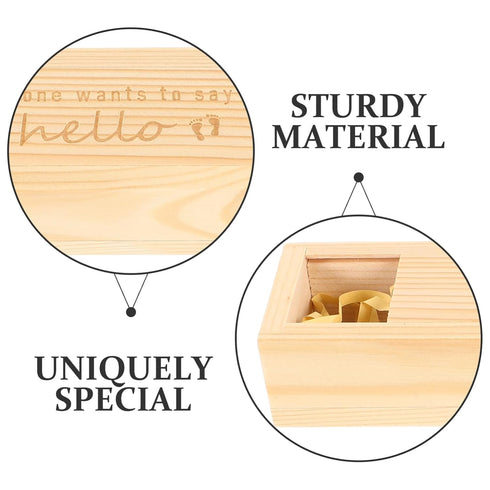 VOSAREA Wooden Pregnancy Test Keepsake Box Decorative Storage Case for Announcements and Keepsakes for Parents Elegant