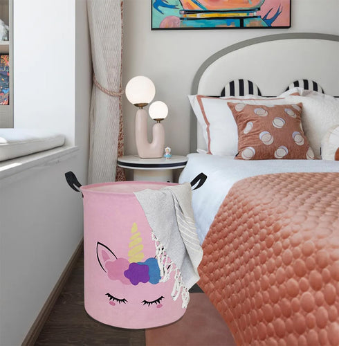 Round Laundry Hamper Storage Basket, Organizer for Clothes and Toys, Nursery Hamper Gift Basket with Handles