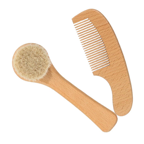 Newborn Hair Brush Set Gentle Bath Brush Scalp Bath Accessories Grooming Kit