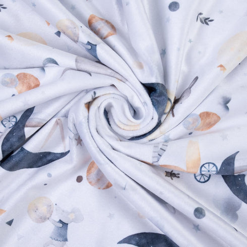 Baby Blankets for Unisex Boys & Girls, Super Soft Minky, 30 x 40 inch Outer Space Printed Bed Throws Newborn